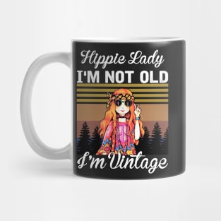 Hippie lady I'm not old I'm vintage Mug